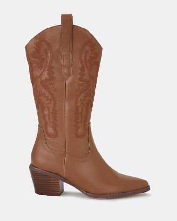 howdy tan 4 jpg 1 – Dresses that Women Can Wear with Heeled Cowboy Boots – The Digital Boy